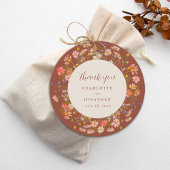 Boho Fall Wildflower Floral Wedding Thank You フェイバータグ