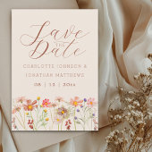 Boho Fall Wildflower Meadow Wedding セーブザデート