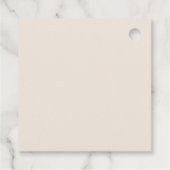 Boho Fall Wildflower Tan Beige Terracotta Wedding フェイバータグ (裏面)