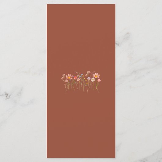 Boho Fall Wildflower Terracotta Rust Wedding メニュー (裏面)
