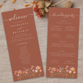Boho Fall Wildflower Terracotta Wedding Ceremony メニュー