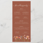 Boho Fall Wildflower Terracotta Wedding Ceremony メニュー (裏面)