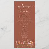 Boho Fall Wildflower Terracotta Wedding Ceremony メニュー (正面)