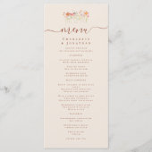Boho Fall Wildflower Wedding メニュー (正面)