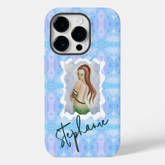 Boho Fantasy Mermaid Personalized Watercolor Case-Mate iPhoneケース (裏面)