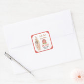 Boho Farm Animal 1st Birthday |Cute Rustic Barnyad スクエアシール (封筒)