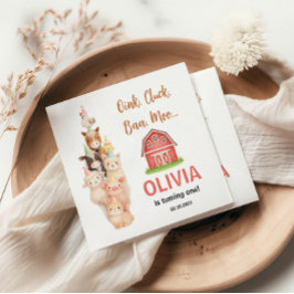 Boho Farm Animal 1st Birthday |Cute Rustic Barnyad スタンダードカクテルナプキン