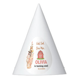 Boho Farm Animal 1st Birthday |Cute Rustic Barnyad パーティーハット