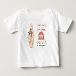 Boho Farm Animal 1st Birthday |Cute Rustic Barnyad ベビーTシャツ