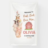 Boho Farm Animal 1st Birthday |Cute Rustic Barnyad 横断幕 (縦)