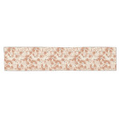 Boho Farmhouse Retro Daisy Pattern Terracotta ショートテーブルランナー (横)
