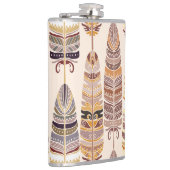 Boho Feather:トライバルシームレスパターン フラスク (右)