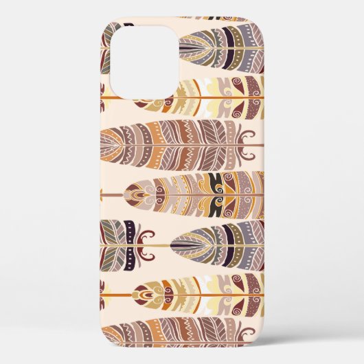 Boho Feather:トライバルシームレスパターン Case-Mate iPhoneケース (裏面)