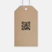 Boho Feather Floral Boot QR Code Hang Tag W/String ギフトタグ (裏面)