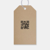 Boho Feather Floral Logo QR Code Hang Tag W/String ギフトタグ (裏面)