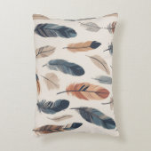 Boho Feather Pattern Throw Pillow  アクセントクッション (正面(垂直))