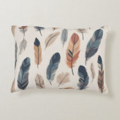 Boho Feather Pattern Throw Pillow  アクセントクッション (裏面)