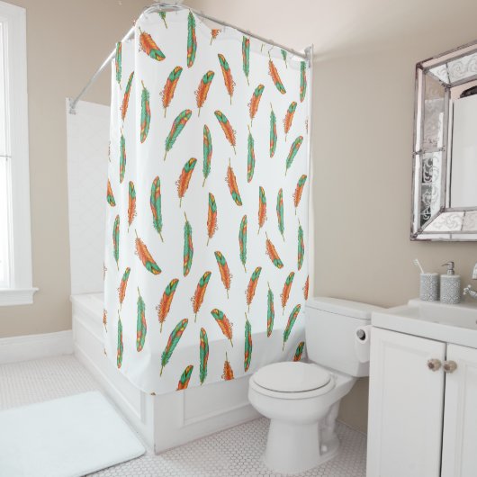Boho Feather Shower Curtain シャワーカーテン (インサイチュ)