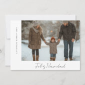 Boho Feliz Navidadクリスマスファミリーモダンの写真 シーズンカード (正面)