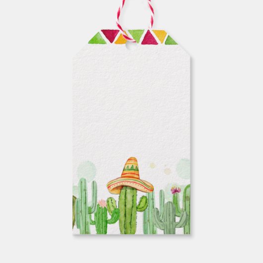Boho Fiesta素朴 Cactus Taco 'Boho Fiesta Cactus '赤ちゃ ギフトタグ (裏面)