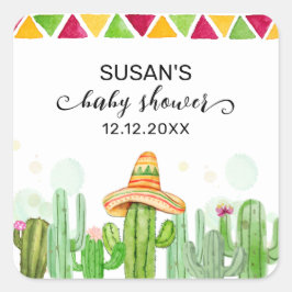 Boho Fiesta素朴 Cactus Taco 'Boho Fiesta Cactus '赤ちゃ スクエアシール