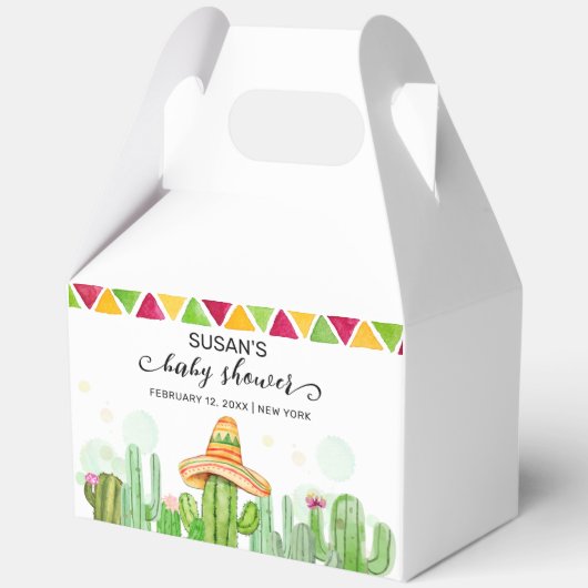 Boho Fiesta素朴 Cactus Taco 'Boho Fiesta Cactus '赤ちゃ フェイバーボックス (正面)