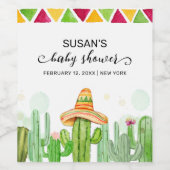 Boho Fiesta素朴 Cactus Taco 'Boho Fiesta Cactus '赤ちゃ ワインラベル (シングルラベル)