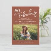 Boho Fifty and Fabulous Birthday Party 招待状 (スタンド正面)