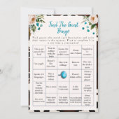 Boho Find the Guest Bridal Shower Bingo game  招待状 (正面)