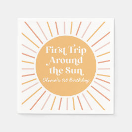 Boho First のまわりに Trip the Sun 1st birthday スタンダードカクテルナプキン