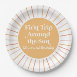 Boho First のまわりに Trip the Sun 1st birthday ペーパープレート