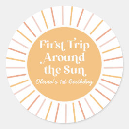 Boho First のまわりに Trip the Sun 1st birthday ラウンドシール