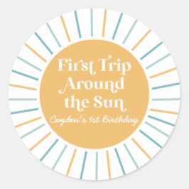 Boho First のまわりに Trip the Sun 1st birthday ラウンドシール