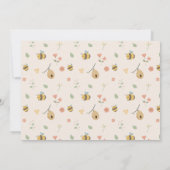 Boho First bee day 1st bee birthday photo 招待状 (裏面)