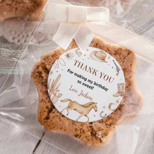 Boho First Rodeoラベル誕生日シール ラウンドシール