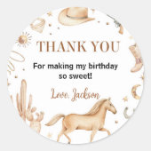 Boho First Rodeoラベル誕生日シール ラウンドシール (正面)