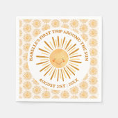 Boho First Trip日のまわりに1回目の誕生日パーティー スタンダードカクテルナプキン (正面)