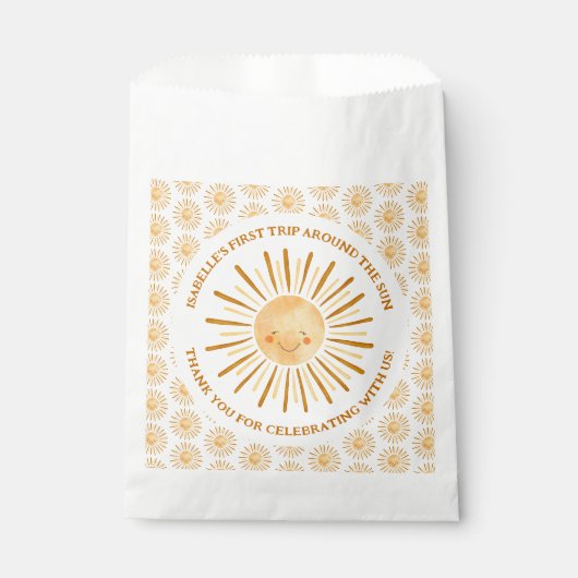 Boho First Trip日のまわりに1回目の誕生日パーティー フェイバーバッグ (正面)
