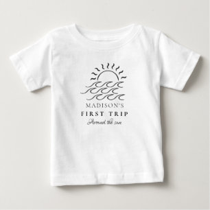 Boho First Trip日のまわりに1回目の誕生日パーティー ベビーTシャツ