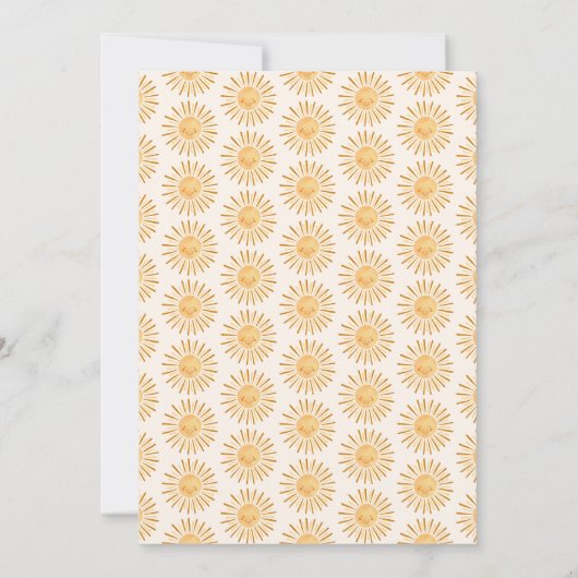 Boho First Trip日のまわりに1回目の誕生日パーティー 招待状 (裏面)