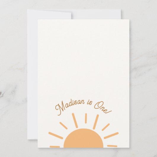 Boho First Trip日のまわりに1回目の誕生日パーティー 招待状 (裏面)