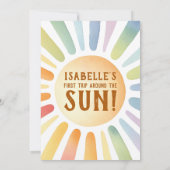 Boho First Trip日のまわりに1回目の誕生日パーティー 招待状 (裏面)