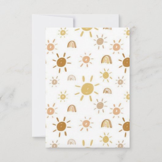 Boho First Trip日のまわりに1回目の誕生日パーティー 招待状 (裏面)