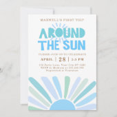 Boho First Trip日のまわりに1回目の誕生日パーティー 招待状 (正面)