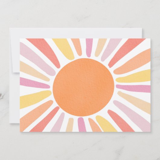 Boho First Trip日のまわりに1歳の誕生日の写真 招待状 (裏面)