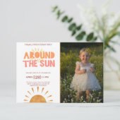 Boho First Trip日のまわりに1歳の誕生日の写真 招待状 (スタンド正面)