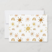 Boho First Trip日のまわりに1歳の誕生日の写真 招待状 (裏面)