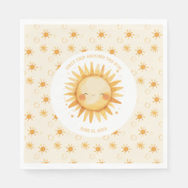 Boho First Trip日のまわりに1歳の誕生日 スタンダードランチョンナプキン