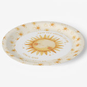 Boho First Trip日のまわりに1歳の誕生日 ペーパープレート (アングル)