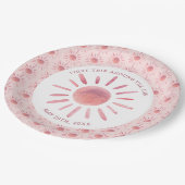 Boho First Trip日のまわりに1歳の誕生日 ペーパープレート (アングル)